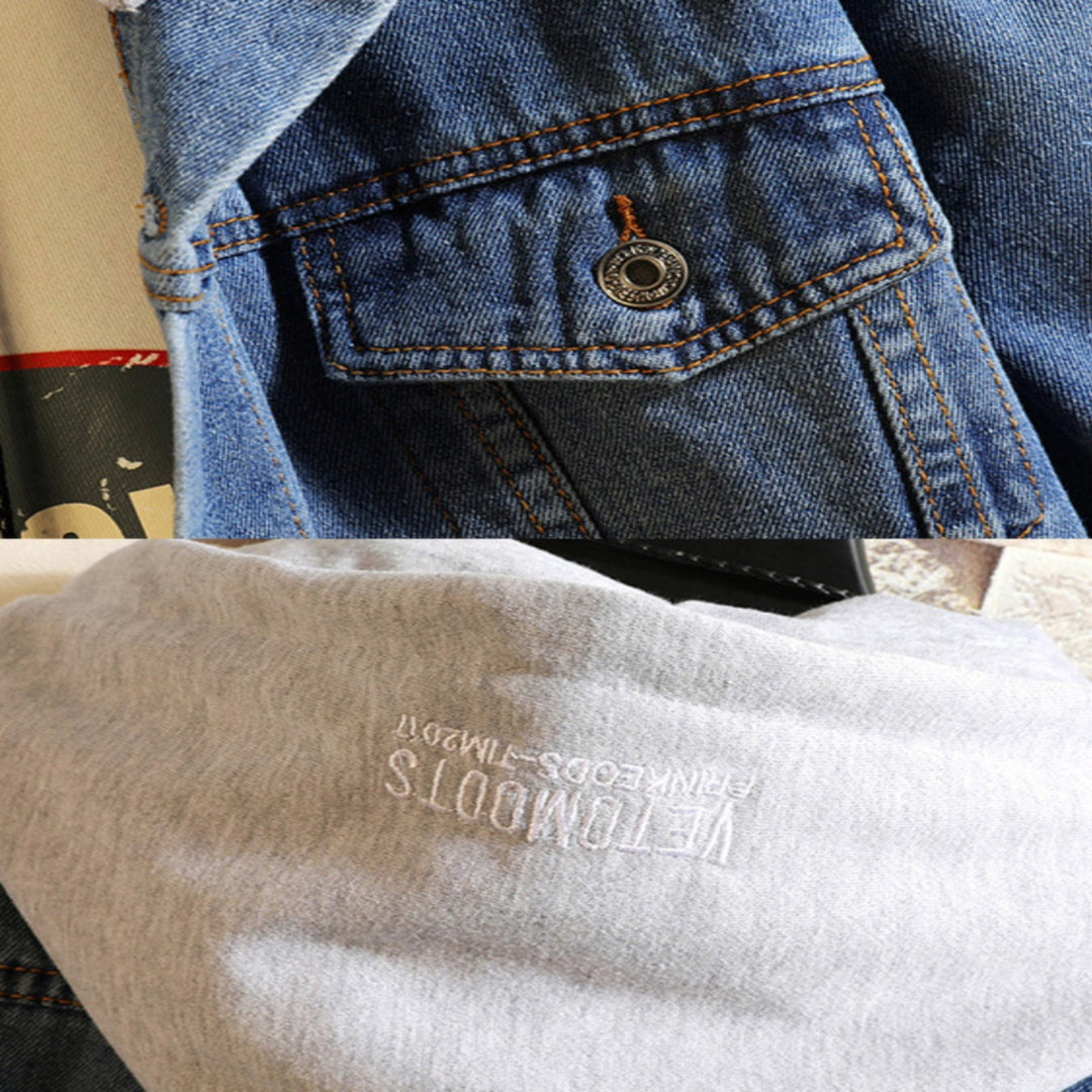 Herren Modische Denimjacke mit Kapuze Echoarchiv