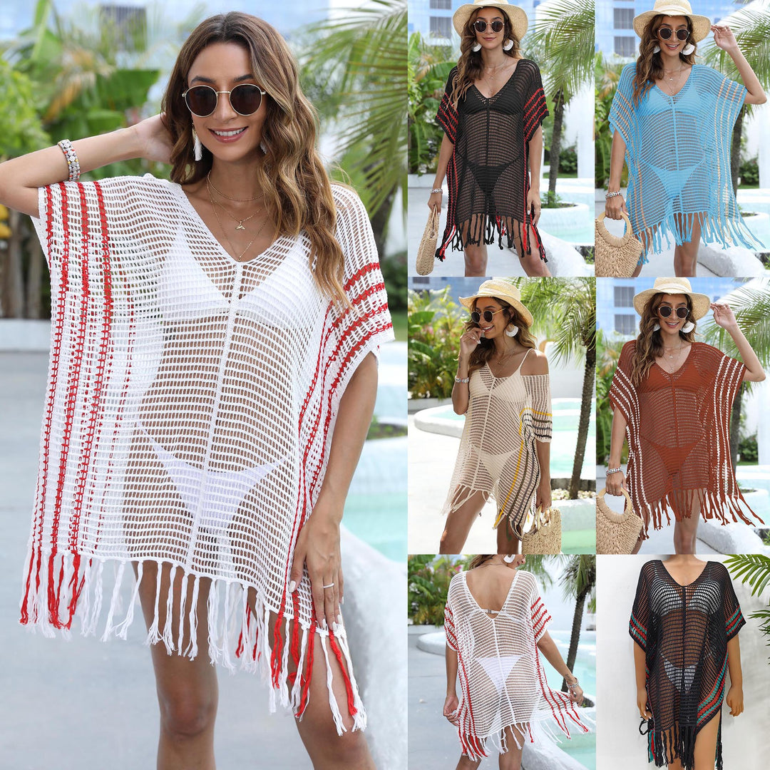 Damen luftiger Strandsarong mit fransigen Details Echo Archiv