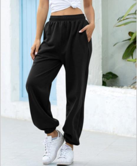 Damen nan weite High-Waist Jogginghose aus weichem Fleece mit elastischem Bund, Eingrifftaschen und engen Saumbündchen Echo Archiv