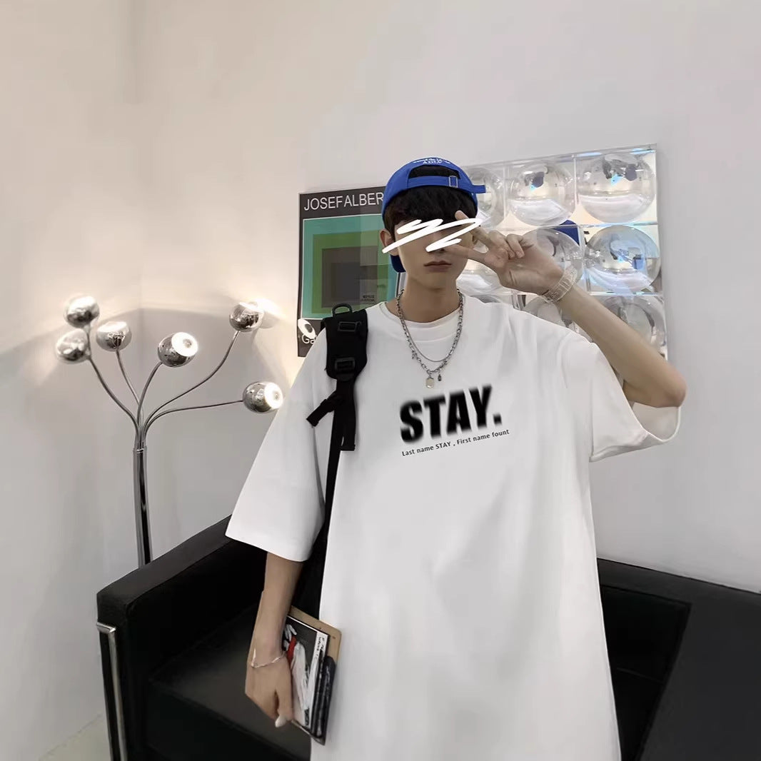 Herren Oversized T-Shirt mit modernem Schriftzug Echoarchiv