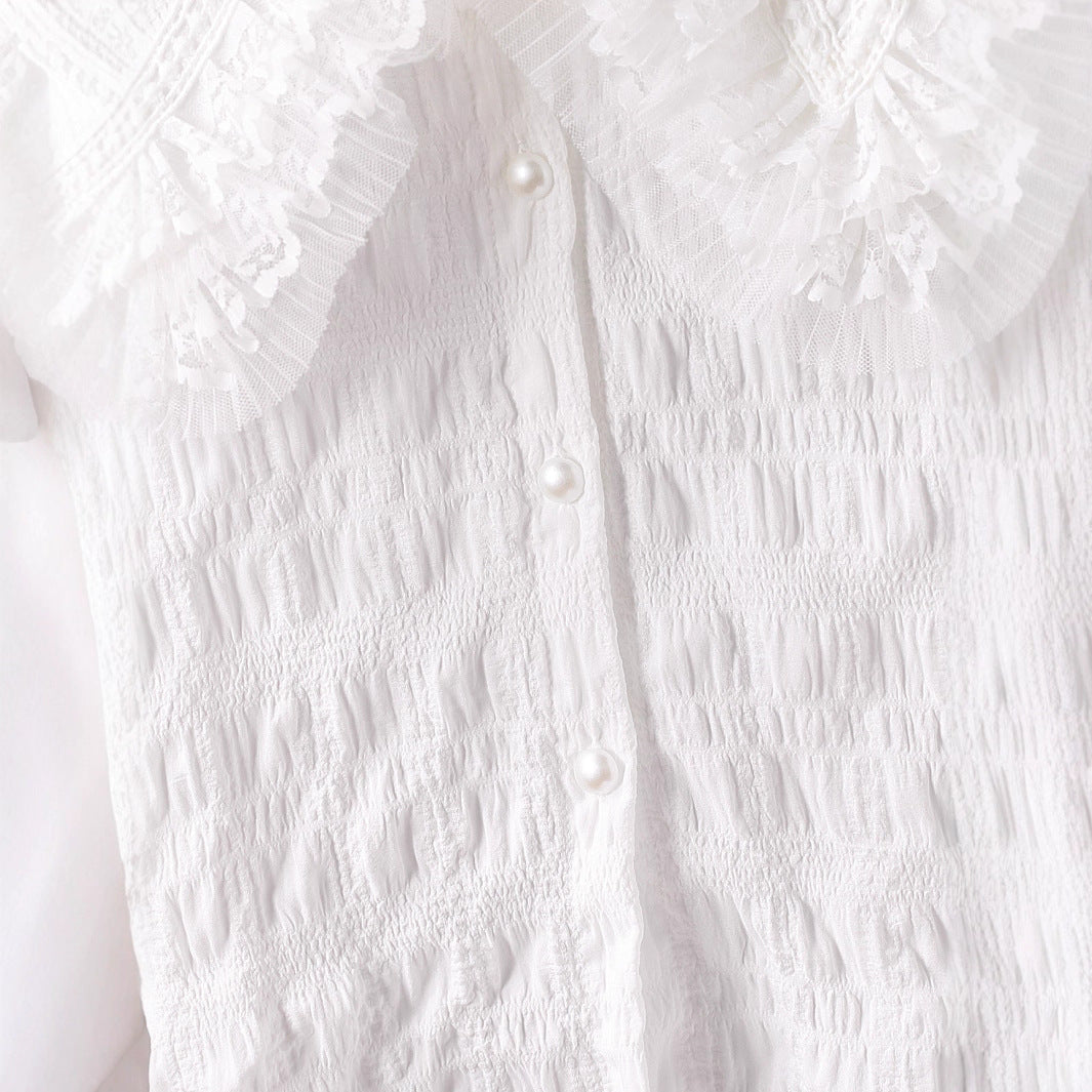 Damen Bluse mit voluminösem Rüschenkragen Echo Archiv