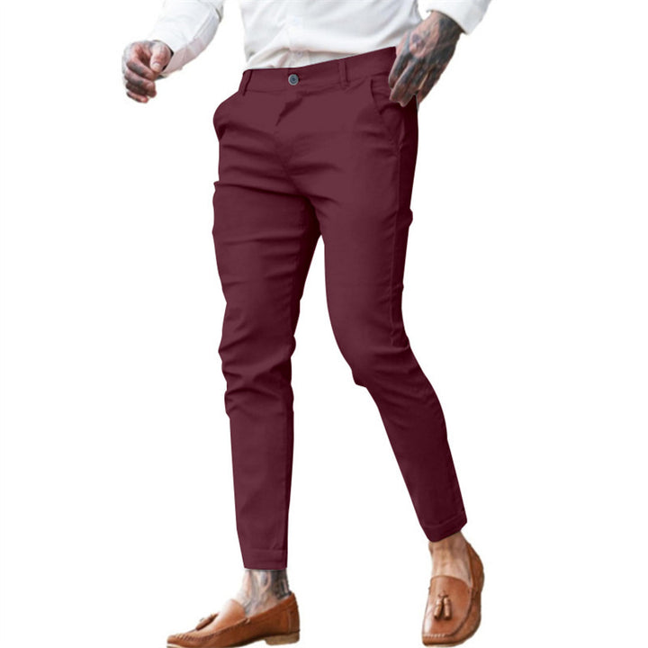 Herren elegante Slim-Fit Businesshose mit elastischem Bund und praktischen Taschen Echoarchiv