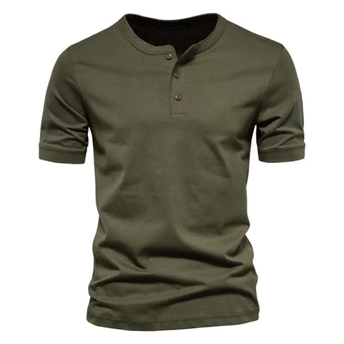 Herren Henley T-Shirt mit modischem Knopfverschluss und weichem Baumwollmaterial Echoarchiv