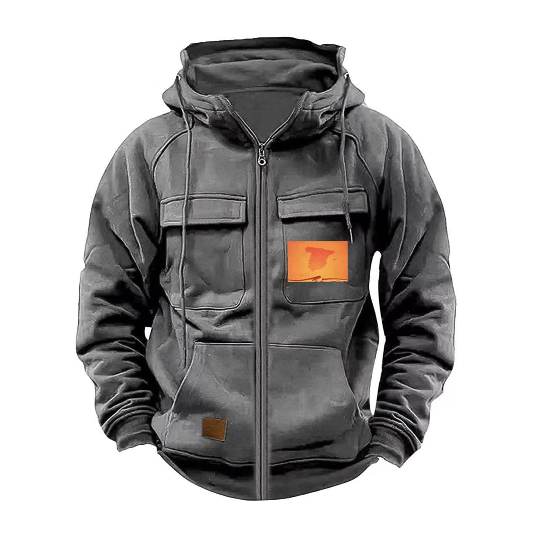 Herren multifunktionale Kapuzenjacke mit praktischen Taschen Echoarchiv
