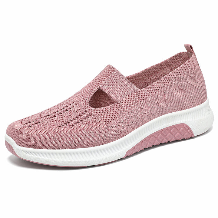 Damen nan elastischer Strick-Slipper mit perforiertem Atmungsnetz und dämpfender Leichtsohle Echo Archiv