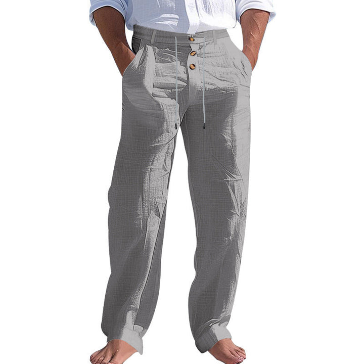 Herren lässige Hose mit hohem Bund und bequemen Taschen Echoarchiv