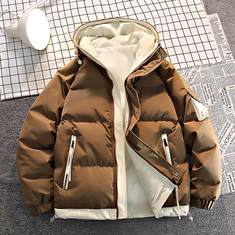 Männer's -isolierter Puffer-Hoodie-Winterjacke mit Kontrastfutter und Utility-Reißverschlusstaschen Echo Archiv
