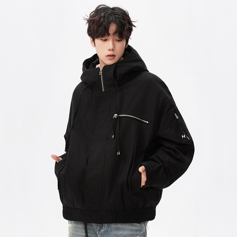 Herren Utility-Kapuzenjacke mit Reißverschluss, multifunktionalen Taschen und elastischem Saum Echo Archiv