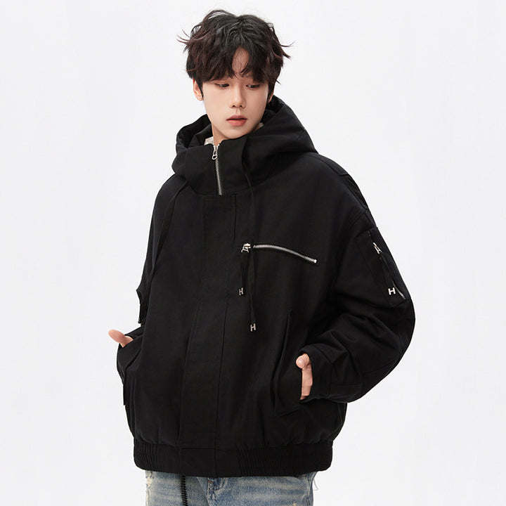 Herren Utility-Kapuzenjacke mit Reißverschluss, multifunktionalen Taschen und elastischem Saum Echo Archiv
