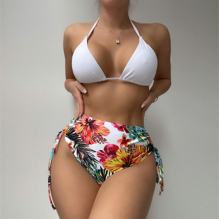 Damen Hochtaillierter Bikini mit floralem Cover-Up Echo Archiv
