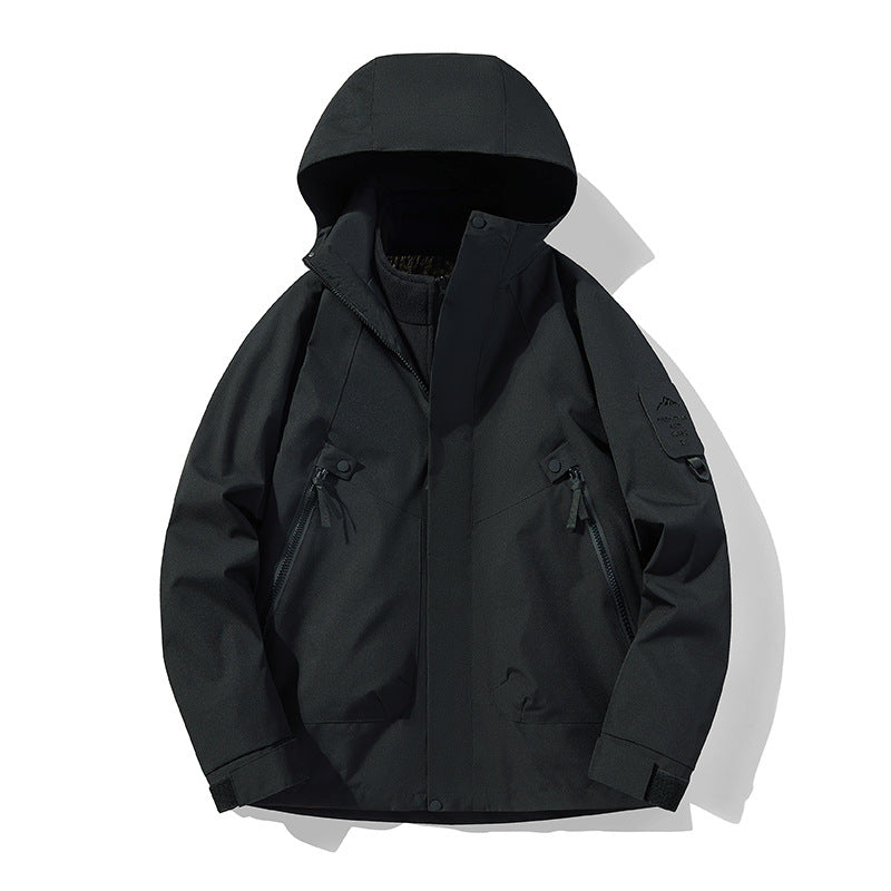 Unisex Wasserdichte, atmungsaktive Hardshell-Outdoorjacke mit Kapuze Echoarchiv