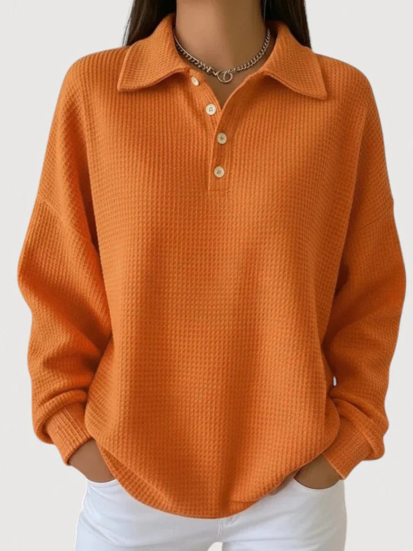 Damen Lässiges Waffel-Pullover – Mavelle