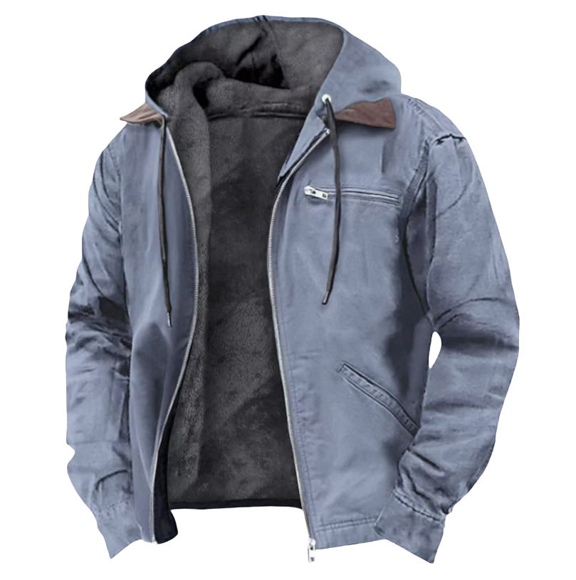 Herren nan wattierte Kapuzenjacke mit Teddyfutter und robuster Canvas-Aussenschicht Echo Archiv