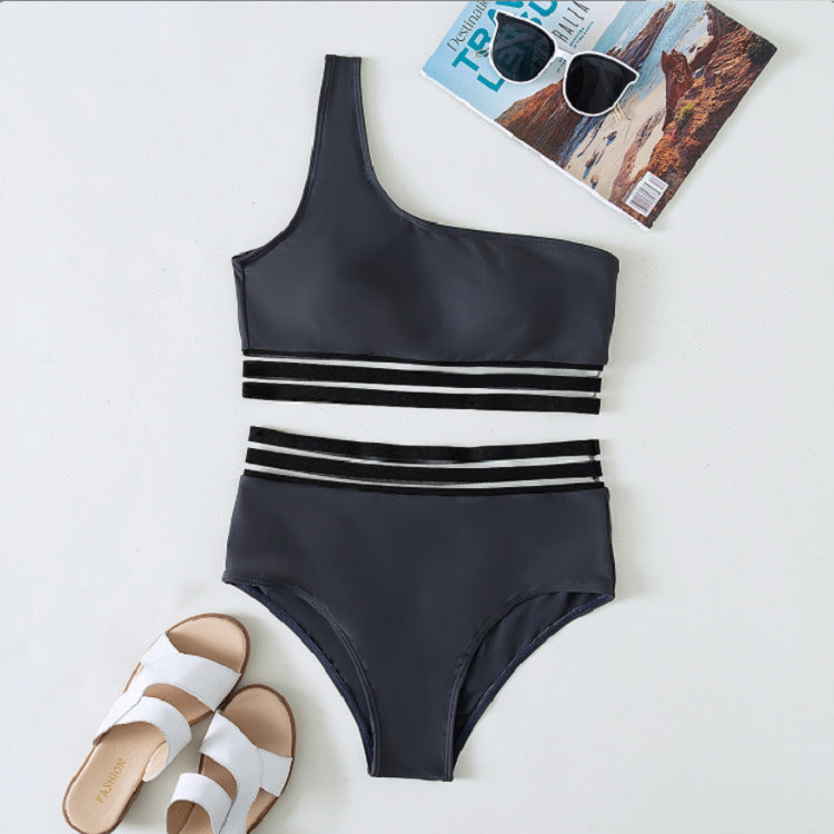 Damen asymmetrisches Bikini-Set mit elastischen Bändern Echo Archiv