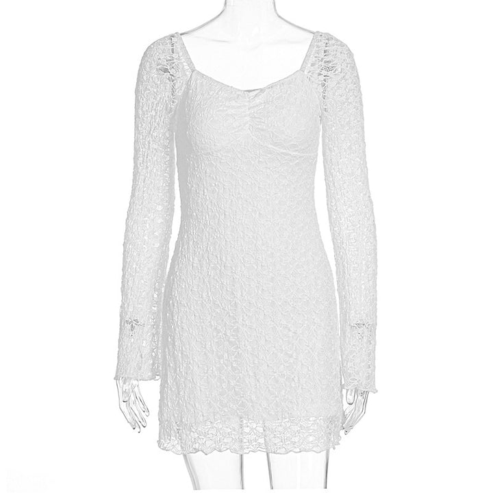 Damen Spitzenkleid mit langen Ärmeln und transparentem Detail Echo Archiv