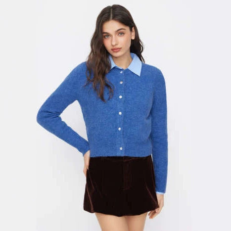 Damen Eleganter Kurzpullover mit Hemdkragen Echo Archiv