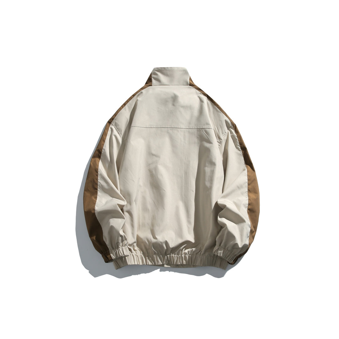 Unisex Sportive Trackjacke im Retro‑Windbreaker‑Design mit Stehkragen und Kontraststreifen Echoarchiv