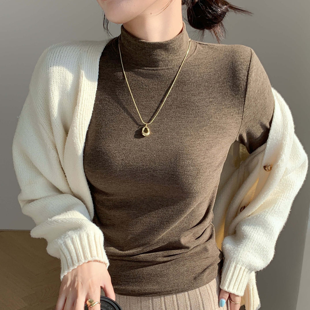 Damen Elegantes Langarmshirt mit hohem Kragen Echo Archiv