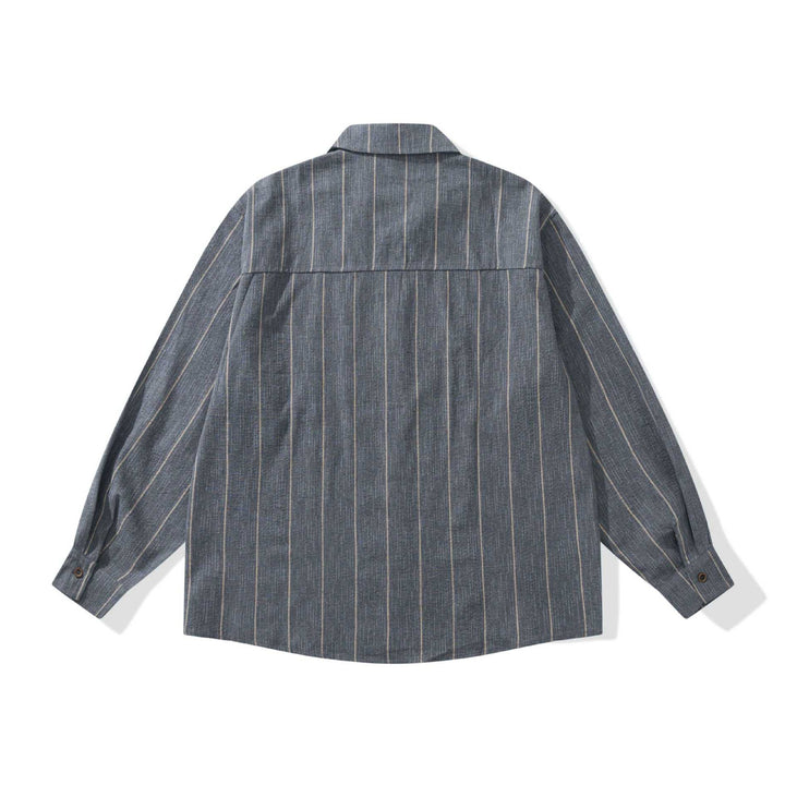 Herren Leichtes Overshirt im Relaxed‑Schnitt mit feiner Streifenstruktur Echoarchiv
