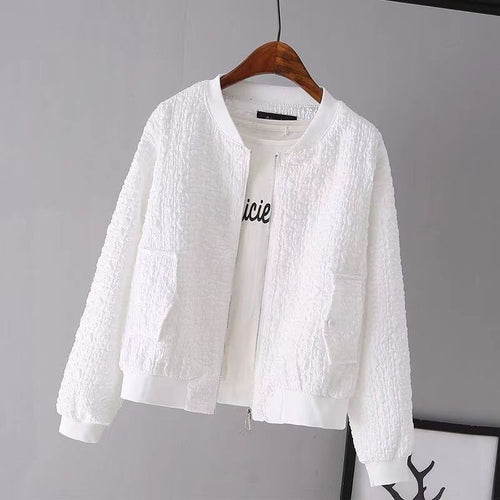 Damen Modische Boucle-Jacke mit Reißverschluss Echo Archiv