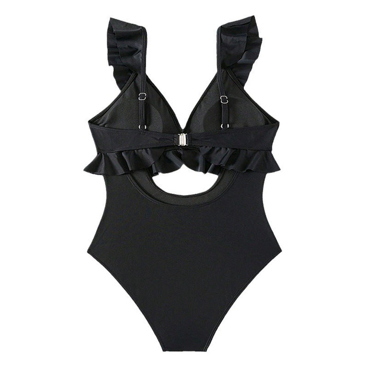 Damen Einteiliger Badeanzug mit Volants und Cut-Out Echo Archiv
