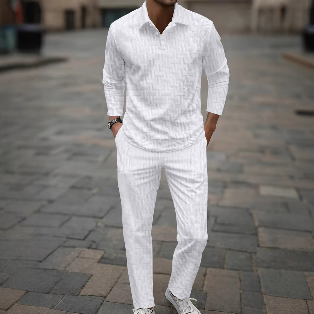 Herren eleganter und bequemer Freizeitanzug mit strukturiertem Design Echoarchiv