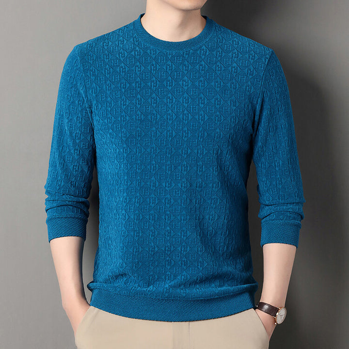 Herren hochwertiger Strickpullover mit modischem 3D-Muster Echoarchiv