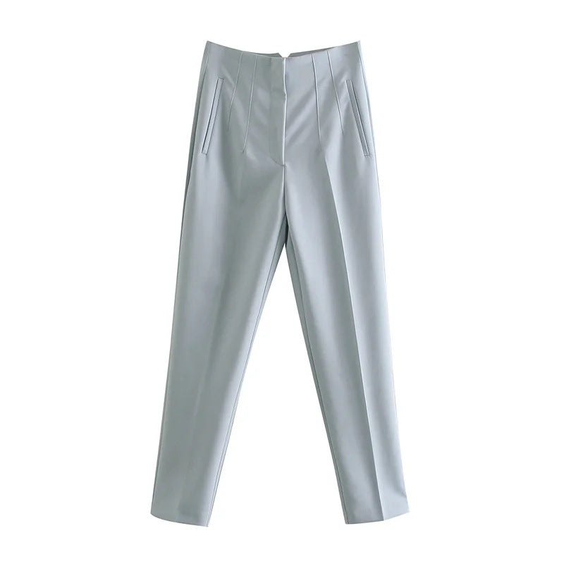 Damen Hochtaillierte tapered Anzughose mit Bügelfalte und Paspeltaschen Echo Archiv