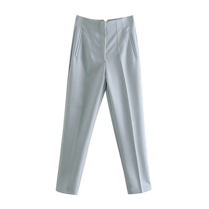 Damen Hochtaillierte tapered Anzughose mit Bügelfalte und Paspeltaschen Echo Archiv