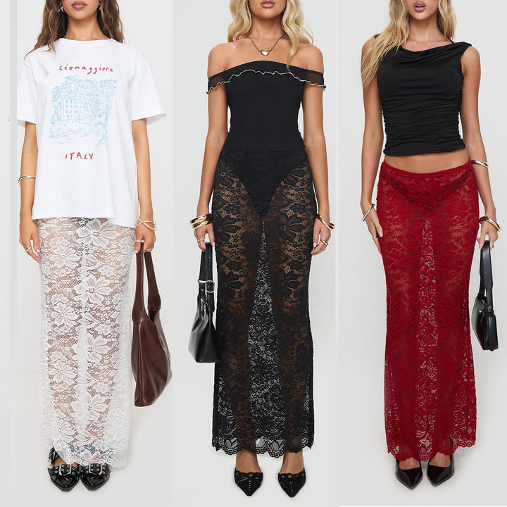 Damen Spitzen Saum Rock Echo Archiv