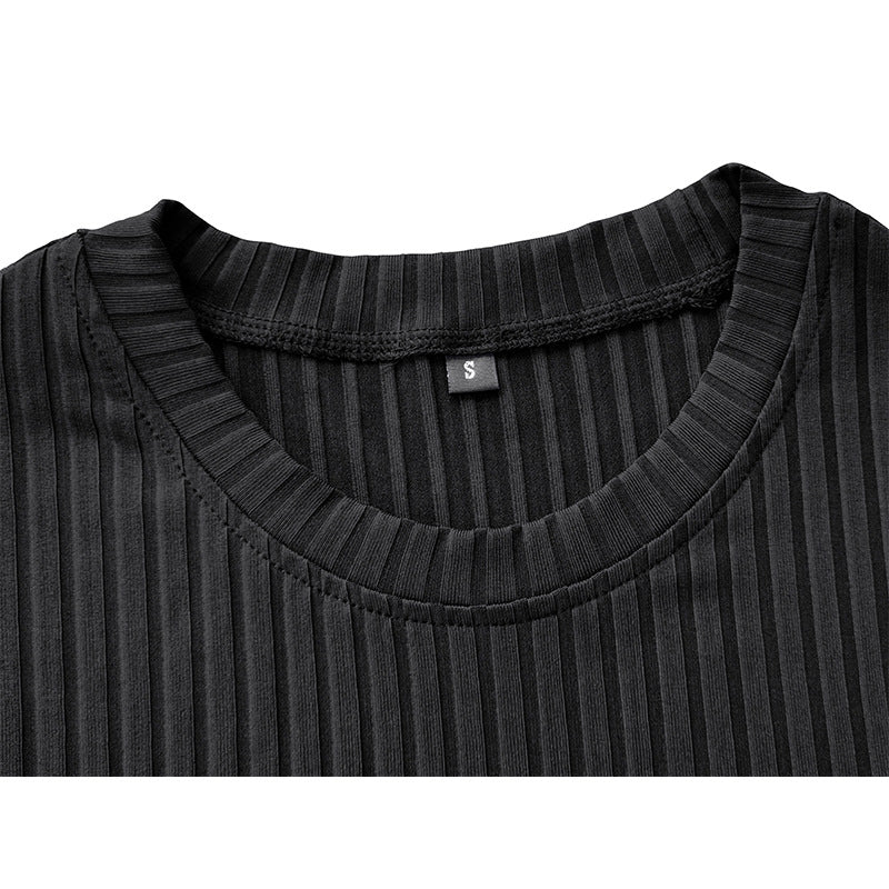 Herren modisches kurzärmliges Struktur-T-Shirt Echoarchiv