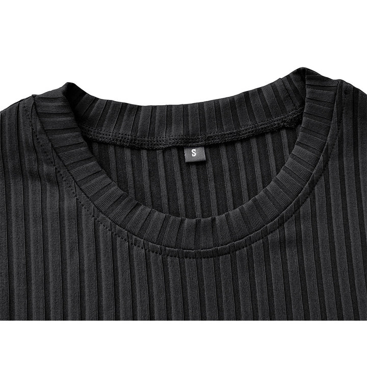Herren modisches kurzärmliges Struktur-T-Shirt Echoarchiv
