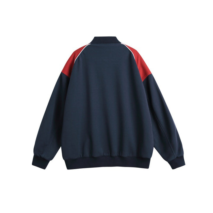 Herren Sportliche College-Bomberjacke mit Stehkragen, Raglanärmeln und kontrastierenden Paspeln Echoarchiv