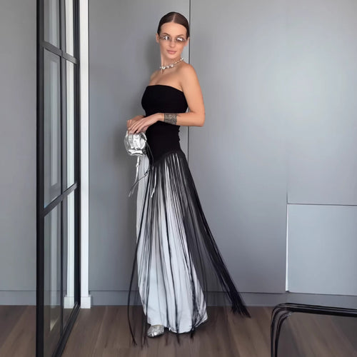 Damen Maxikleid mit schimmerndem Fransen-Design Echo Archiv