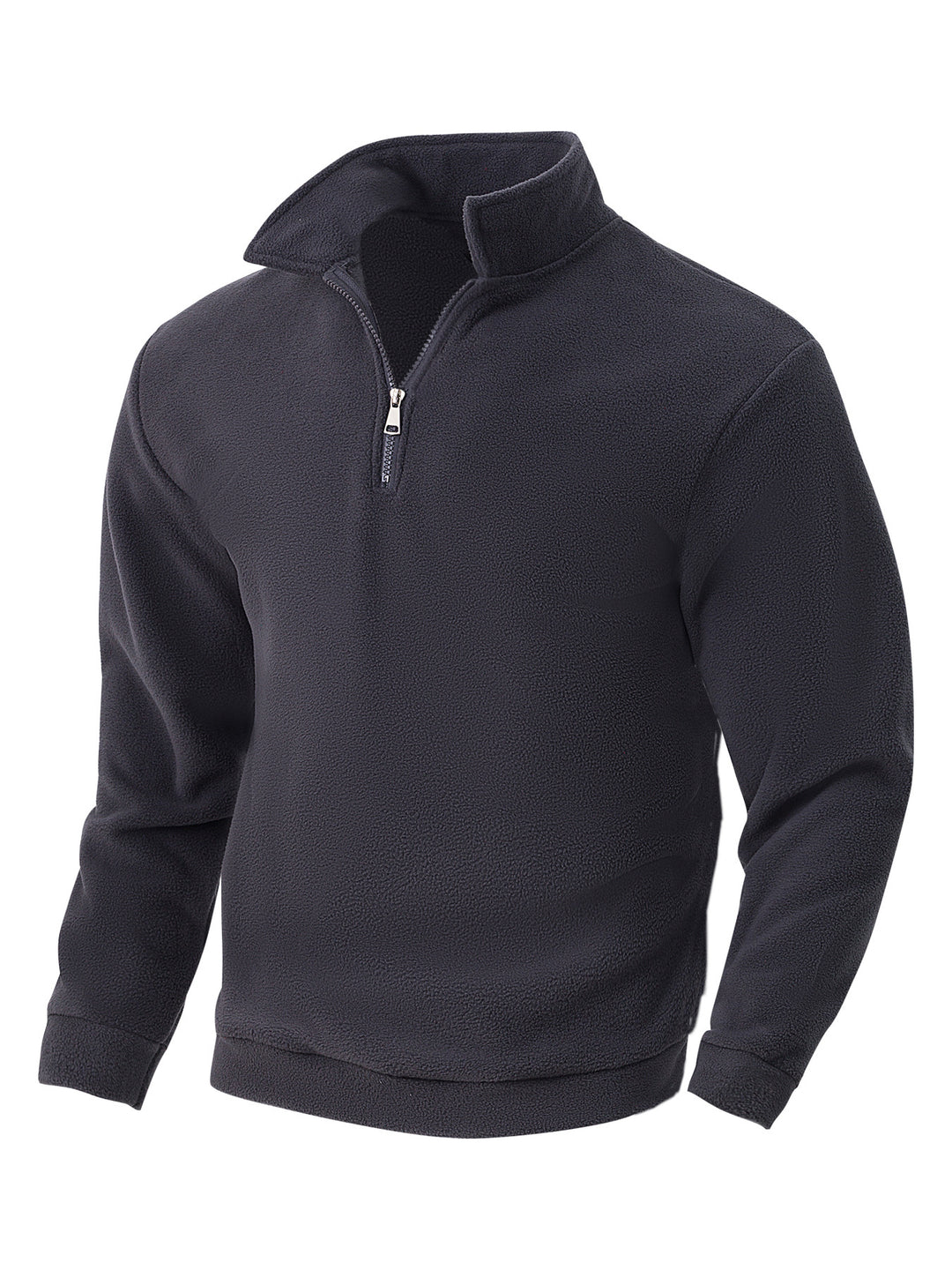 Herren Fleece-Halbzip-Pullover mit Stehkragen, weichem Teddy-Fleece und elastischen Bündchen – Cavarno