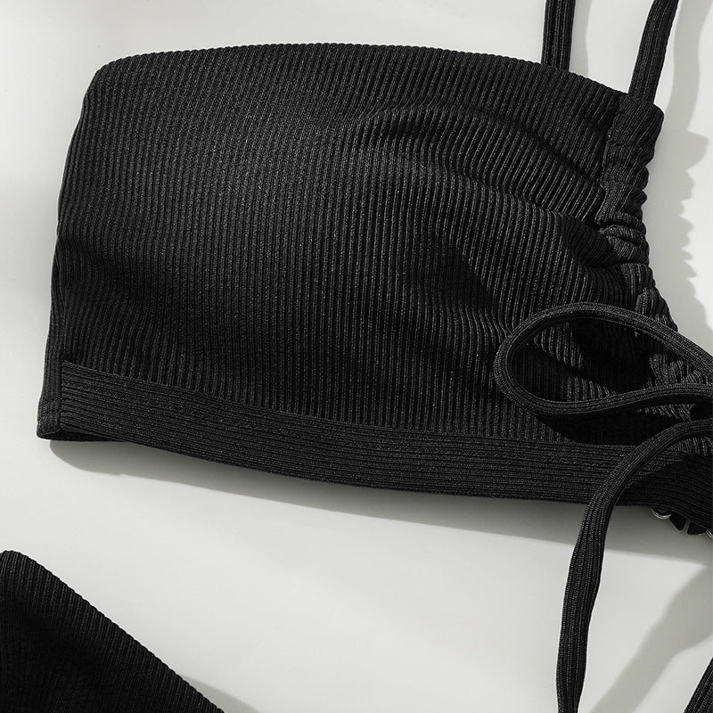 Damen Triangel-Bikini mit verstellbaren Bindebändern und elegantem Rüschendesign Echo Archiv