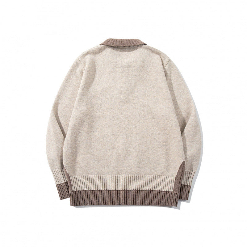 Herren Oversized Feinstrick-Polo mit kontrastbesetztem Hemdkragen und Rippenbündchen Echo Archiv