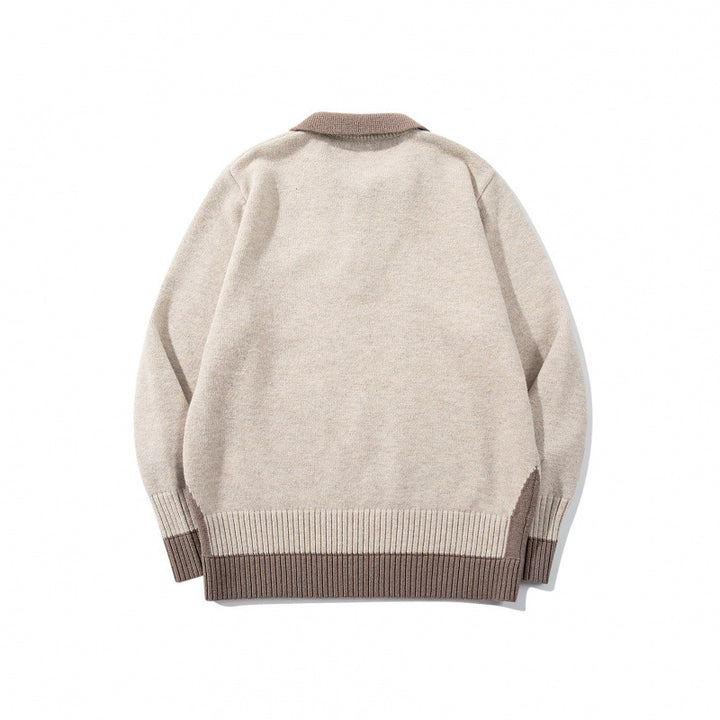 Herren Oversized Feinstrick-Polo mit kontrastbesetztem Hemdkragen und Rippenbündchen Echo Archiv