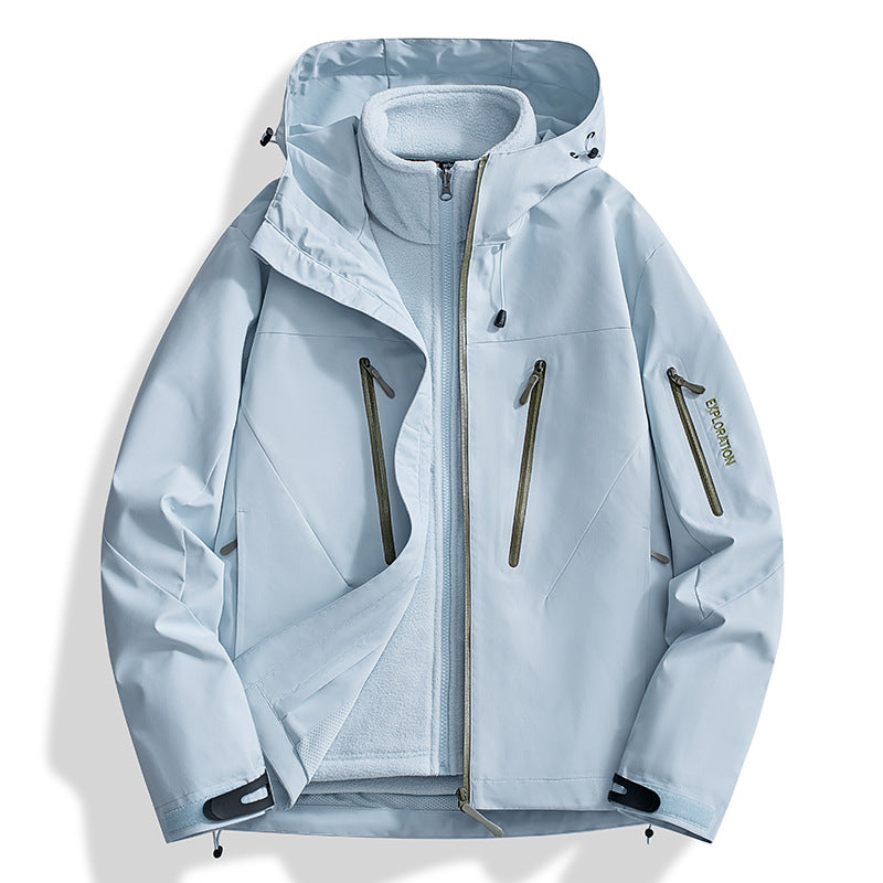 Herren Zwei-in-Eins Softshell-Outdoorjacke mit abnehmbarer Fleece-Innenjacke und wasserdichten Reißverschlüssen Echo Archiv