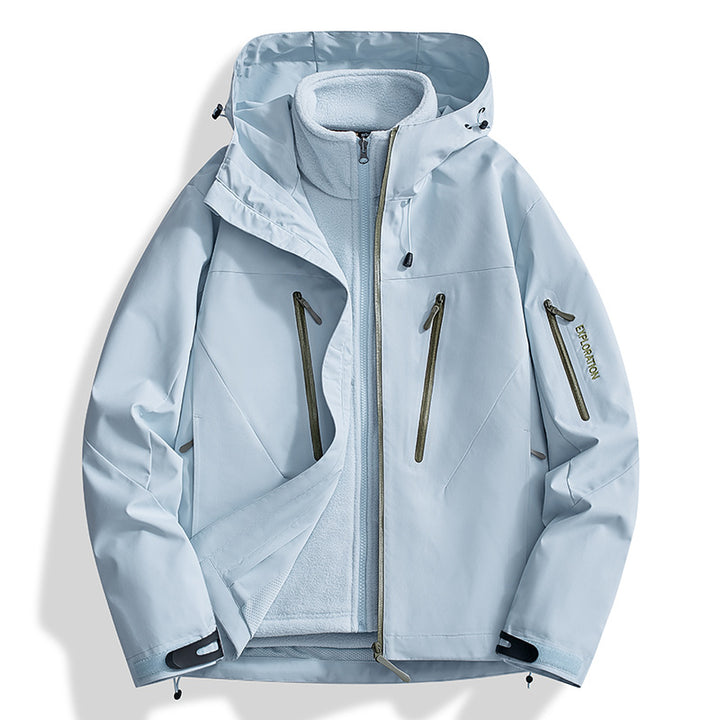 Herren Zwei-in-Eins Softshell-Outdoorjacke mit abnehmbarer Fleece-Innenjacke und wasserdichten Reißverschlüssen Echo Archiv