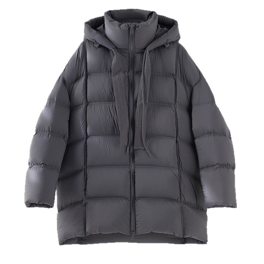 Damen Boxy-Steppjacke mit übergroßem Thermokragen und dekorativen Kordel-Details Echoarchiv