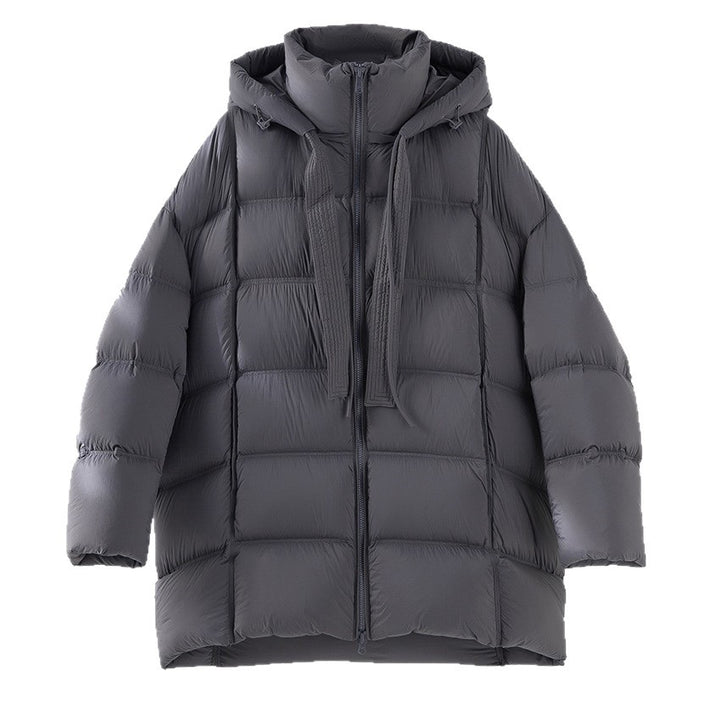 Damen Boxy-Steppjacke mit übergroßem Thermokragen und dekorativen Kordel-Details Echoarchiv