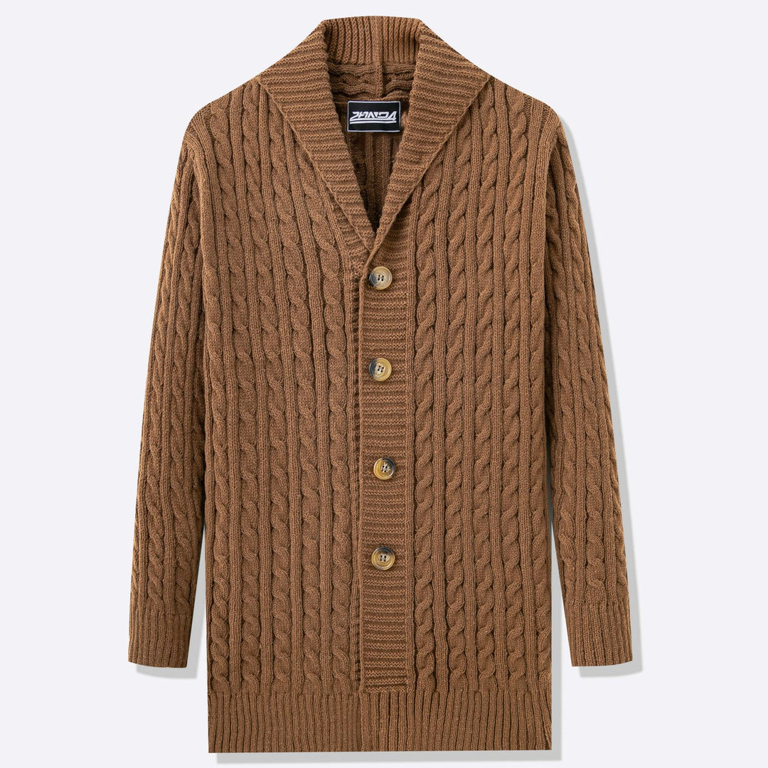 Herren Strickjacke mit offenem Design und Knopfdetails Echoarchiv
