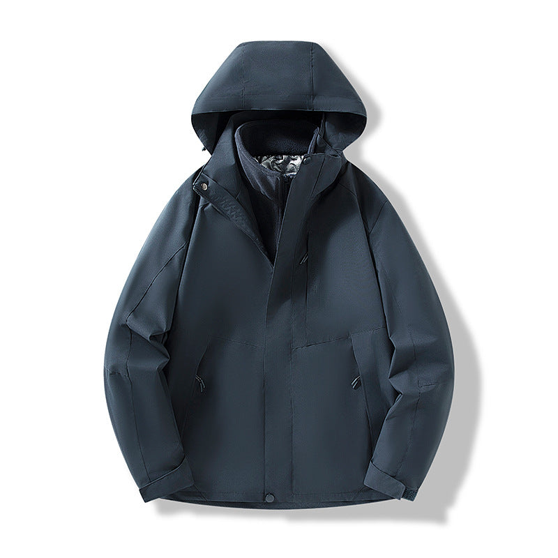 Herren Minimalistische City-Outdoorjacke mit verschweißten Nähten, verstellbarer Kapuze und Thermofutter Echo Archiv