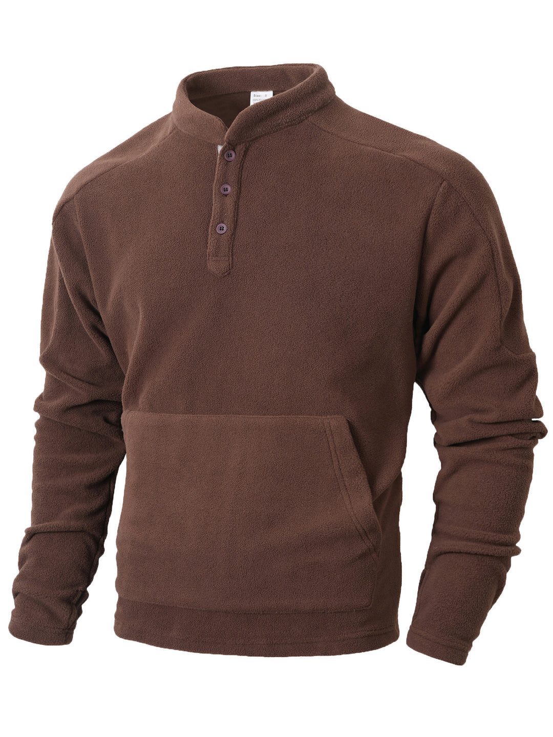 Herren Fleece-Pullover mit modischem Stehkragen und praktischen Knopfdetails Echoarchiv