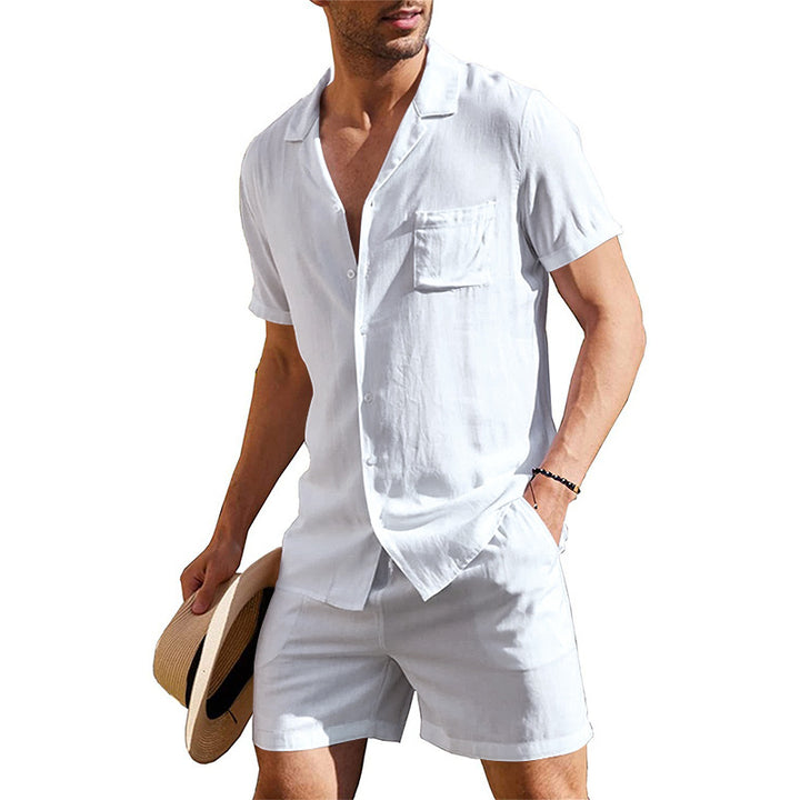 Herren luftiges Kurzarm-Hemd und Shorts Set Echoarchiv