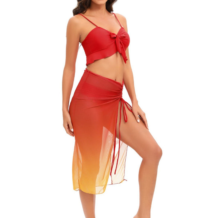 Damen Bikini-Set mit Rüschendetails und hoch taillierten Shorts Echo Archiv