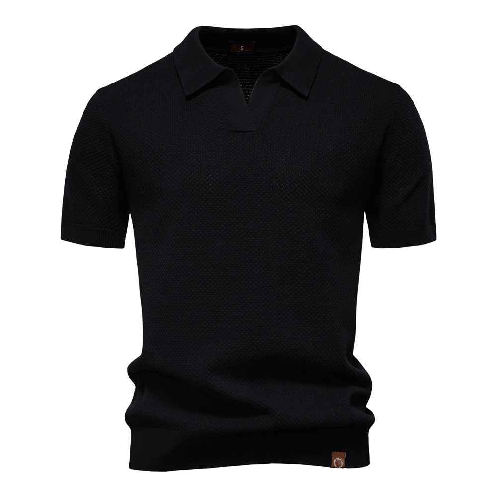 Herren Kurzärmliges Polo-Shirt mit strukturiertem Design Echoarchiv
