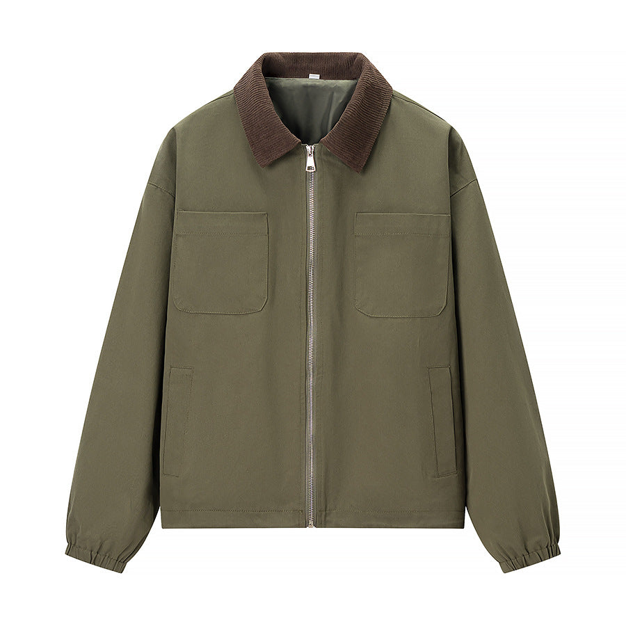 Damen Kurzjacke im Workwear-Stil mit Kordkragen, Reißverschluss und aufgesetzten Brusttaschen Echo Archiv