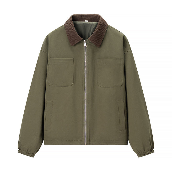 Damen Kurzjacke im Workwear-Stil mit Kordkragen, Reißverschluss und aufgesetzten Brusttaschen Echo Archiv